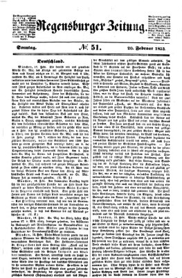 Regensburger Zeitung Sonntag 20. Februar 1853