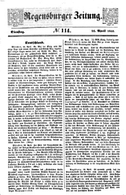 Regensburger Zeitung Dienstag 26. April 1853