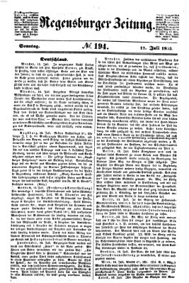 Regensburger Zeitung Sonntag 17. Juli 1853