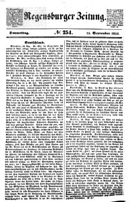 Regensburger Zeitung Donnerstag 15. September 1853