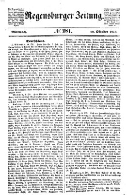 Regensburger Zeitung Mittwoch 12. Oktober 1853