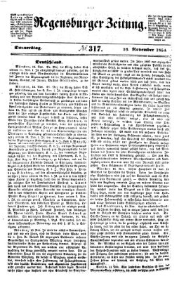 Regensburger Zeitung Donnerstag 16. November 1854
