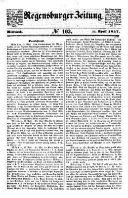 Regensburger Zeitung Mittwoch 15. April 1857