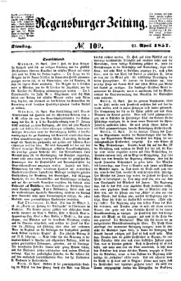 Regensburger Zeitung Dienstag 21. April 1857