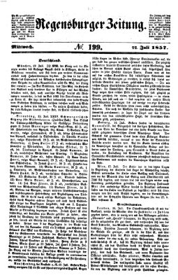 Regensburger Zeitung Mittwoch 22. Juli 1857