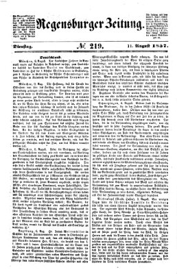 Regensburger Zeitung Dienstag 11. August 1857