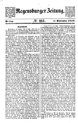 Regensburger Zeitung Freitag 18. September 1857
