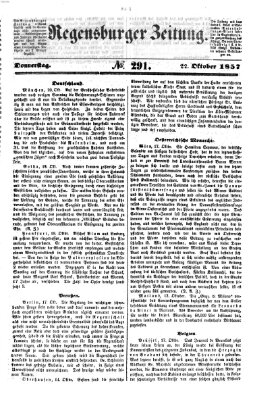 Regensburger Zeitung Donnerstag 22. Oktober 1857
