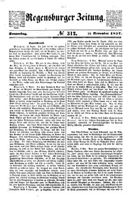 Regensburger Zeitung Donnerstag 12. November 1857