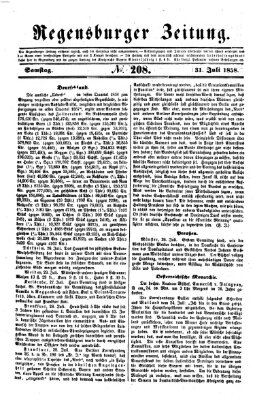 Regensburger Zeitung Samstag 31. Juli 1858