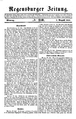 Regensburger Zeitung Montag 2. August 1858