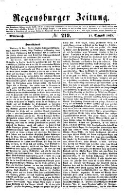 Regensburger Zeitung Mittwoch 11. August 1858