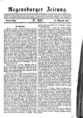 Regensburger Zeitung Donnerstag 19. August 1858