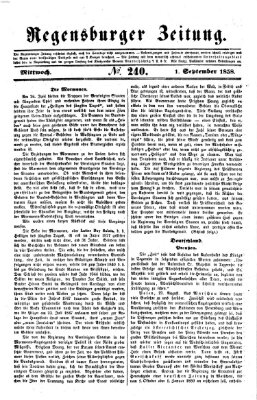 Regensburger Zeitung Mittwoch 1. September 1858