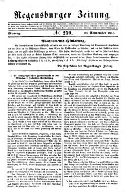 Regensburger Zeitung Montag 20. September 1858
