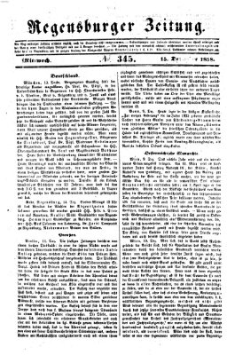 Regensburger Zeitung Mittwoch 15. Dezember 1858