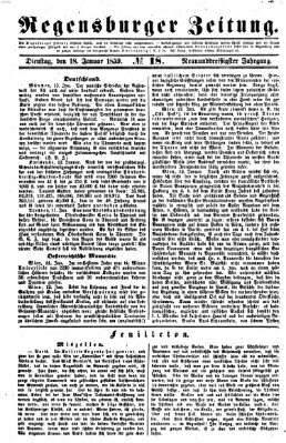 Regensburger Zeitung Dienstag 18. Januar 1859