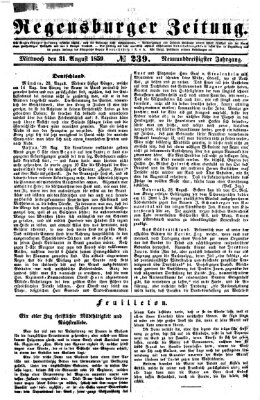 Regensburger Zeitung Mittwoch 31. August 1859