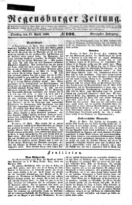 Regensburger Zeitung Dienstag 17. April 1860