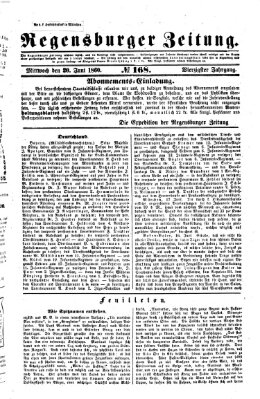 Regensburger Zeitung Mittwoch 20. Juni 1860