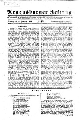 Regensburger Zeitung Montag 11. Februar 1861
