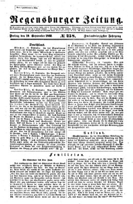 Regensburger Zeitung Freitag 19. September 1862