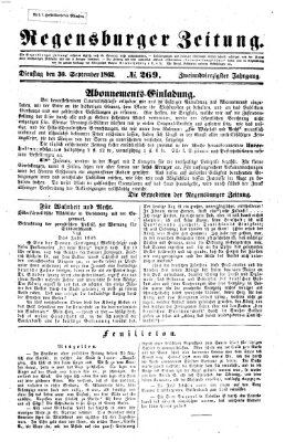 Regensburger Zeitung Dienstag 30. September 1862