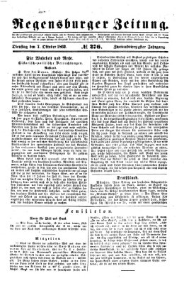 Regensburger Zeitung Dienstag 7. Oktober 1862