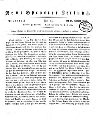 Neue Speyerer Zeitung Dienstag 25. Januar 1820