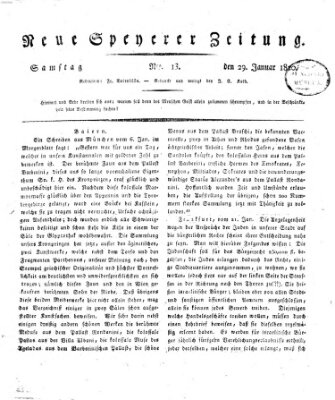 Neue Speyerer Zeitung Samstag 29. Januar 1820