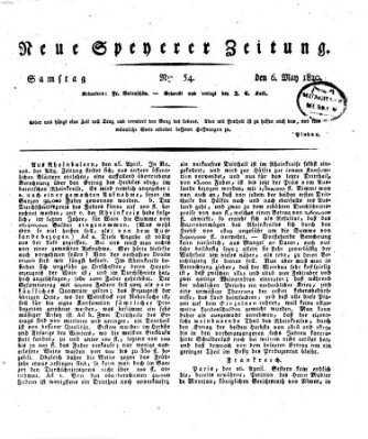 Neue Speyerer Zeitung Samstag 6. Mai 1820