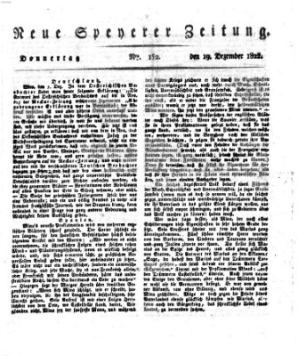 Neue Speyerer Zeitung Donnerstag 19. Dezember 1822