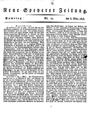 Neue Speyerer Zeitung Samstag 8. März 1823