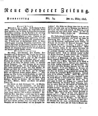 Neue Speyerer Zeitung Donnerstag 20. März 1823