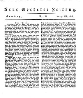 Neue Speyerer Zeitung Samstag 29. März 1823