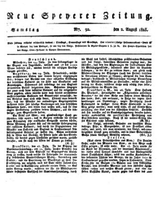 Neue Speyerer Zeitung Samstag 2. August 1823