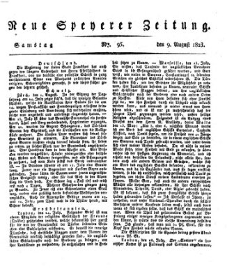 Neue Speyerer Zeitung Samstag 9. August 1823
