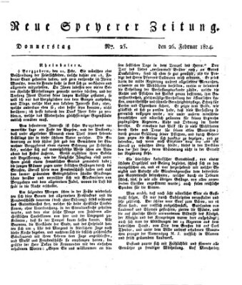 Neue Speyerer Zeitung Donnerstag 26. Februar 1824