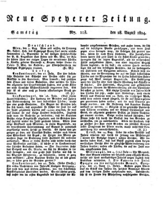 Neue Speyerer Zeitung Samstag 28. August 1824