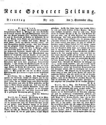 Neue Speyerer Zeitung Dienstag 7. September 1824