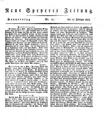 Neue Speyerer Zeitung Donnerstag 17. Februar 1825