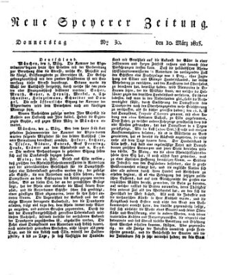 Neue Speyerer Zeitung Donnerstag 10. März 1825