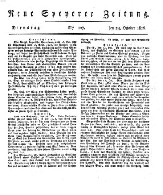 Neue Speyerer Zeitung Dienstag 24. Oktober 1826