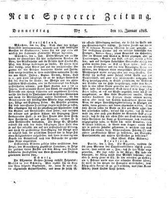 Neue Speyerer Zeitung Donnerstag 10. Januar 1828