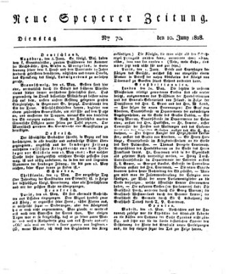 Neue Speyerer Zeitung Dienstag 10. Juni 1828