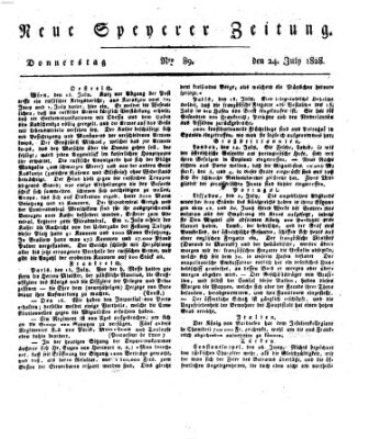 Neue Speyerer Zeitung Donnerstag 24. Juli 1828