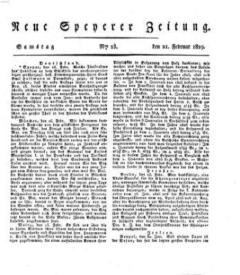 Neue Speyerer Zeitung Samstag 21. Februar 1829