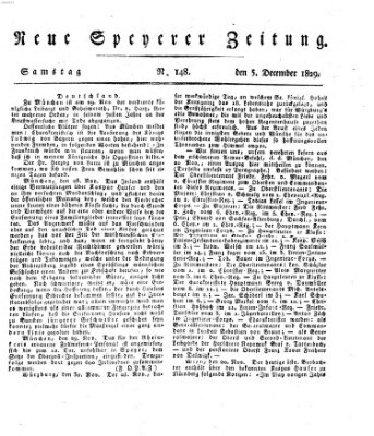 Neue Speyerer Zeitung Samstag 5. Dezember 1829