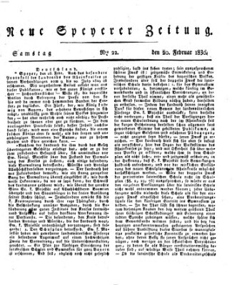 Neue Speyerer Zeitung Samstag 20. Februar 1830