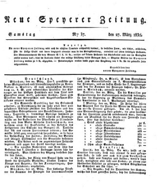Neue Speyerer Zeitung Samstag 27. März 1830
